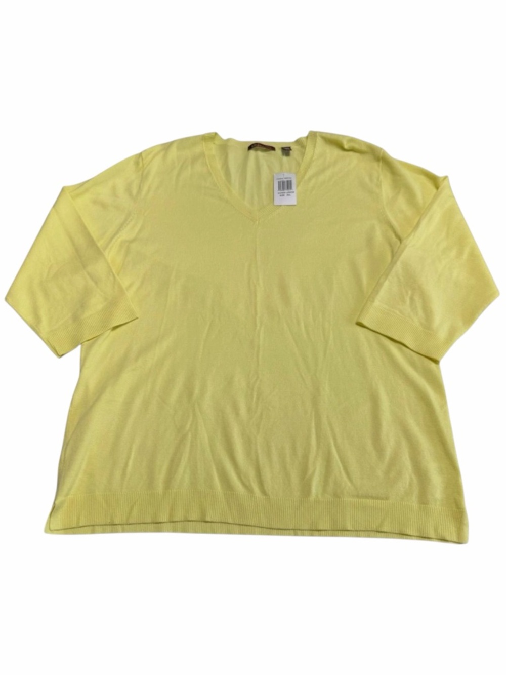525 America V-Neck Sweater Women’s XXL Lemon Yellow Normcore Classic Preppy